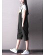 Strappy Solid Color Wide Legs Pockets Jumpsuit