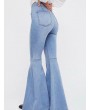 Vintage High Waist Stretchy Flared Denim Trousers