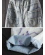 Embroidery Harem Elastic Waist Casual Jeans