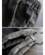 Fish Patch Loose Elastic Waist Vintage Harem Denim