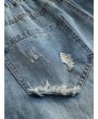 Cartoon Patch Embroidery Elastic Waist Casual Jeans