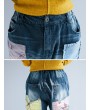 Vintage Loose Patch Ripped  High Waist Casual Denim